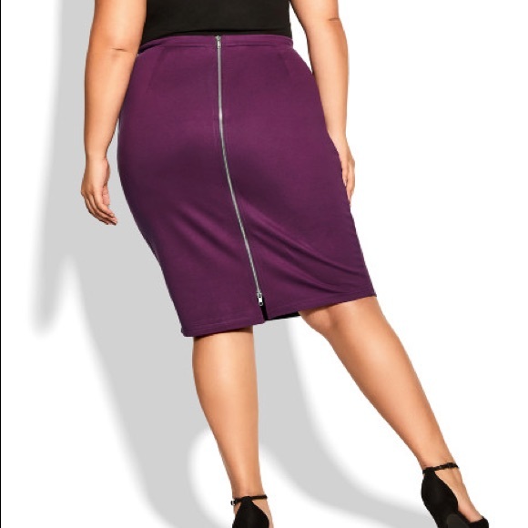 City Chic Midi Tube Skirt - Plum - Size 18 (M) NWT - Picture 2 of 8